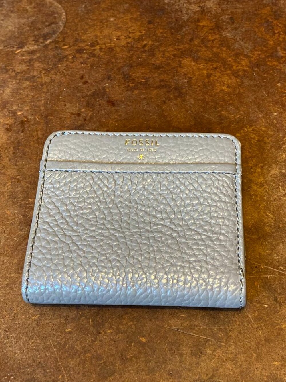 Little Fossil Wallet Coin Credit Card Purse Gray